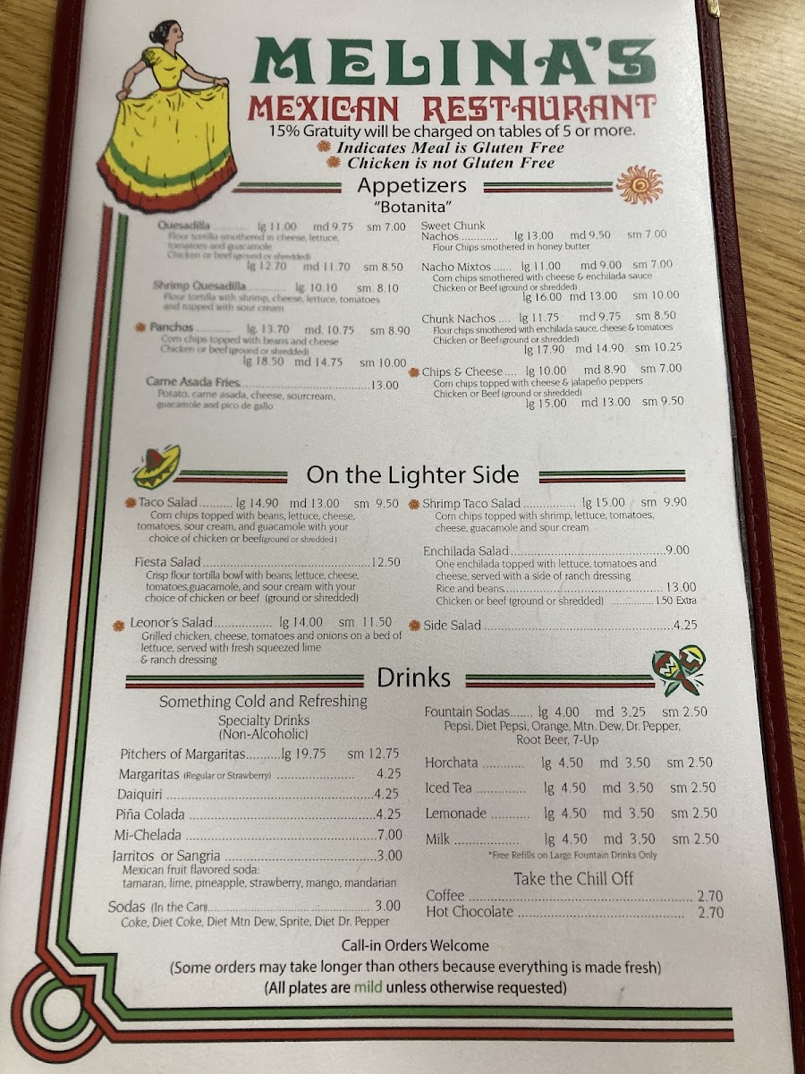 Melina's Mexican Food Menu - Image 5